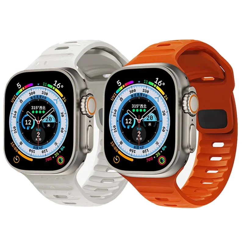 Silicone Strap For Apple Watch Band Ultra 3 49mm 44mm 45mm 42mm 41 42mm 46mm Sport Watchband Iwatch Series 11/10/9/8/se Bracelet image 3