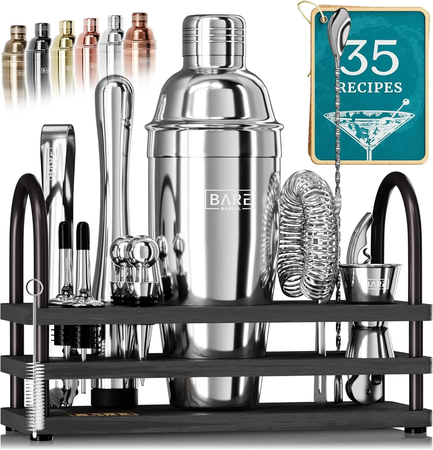 

Mixology Bartender Kit Bar Set 14-Piece Cocktail Shaker Set Martini Barware Mixing Tools for Home Bartending 35 Recipe Cards