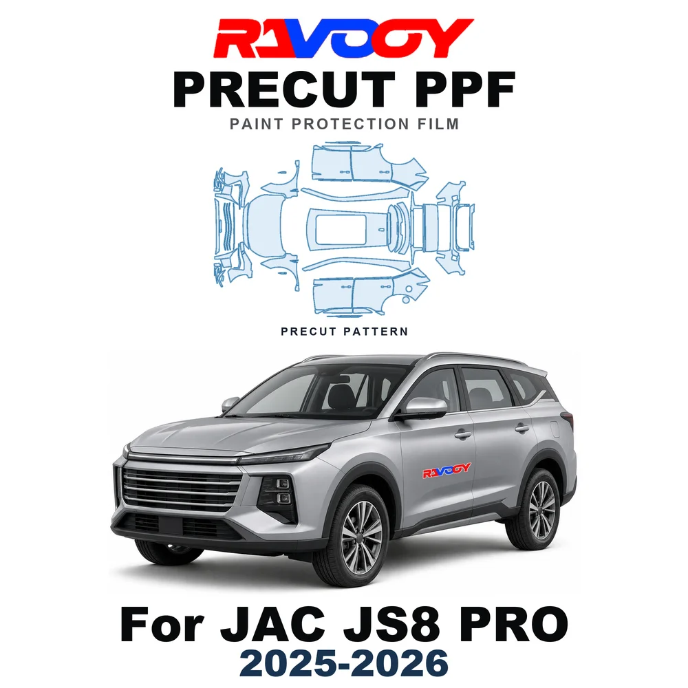 Precut PPF For JAC JS8 PRO Base 2025-2026 8.5mil TPU Paint Protection Film Hood Bonnet Bumper Self-Healing Clear Kit Fenders