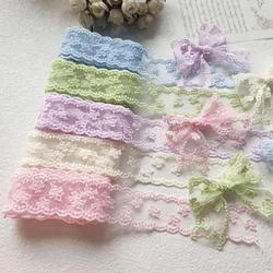 2Yards Lace Embroidery Ribbons For Wedding Decor DIY Bows Craft Sewing Supplies Accessories