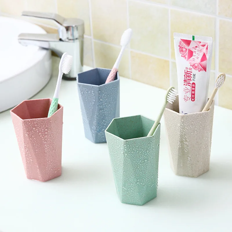 Lamgool Bathroom Plastic Mouthwash Cup Coffee Tea Water Mug Home Travel Simple Solid Color Toothbrush Holder Drinkware Cup