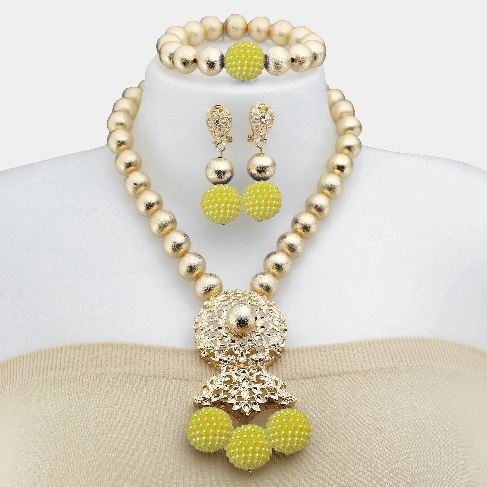 Luxury Necklace New Design African Wedding Jewelry Set High Quality Artificial Necklace Jewelry  Women Necklace Nigeria Bride image 6