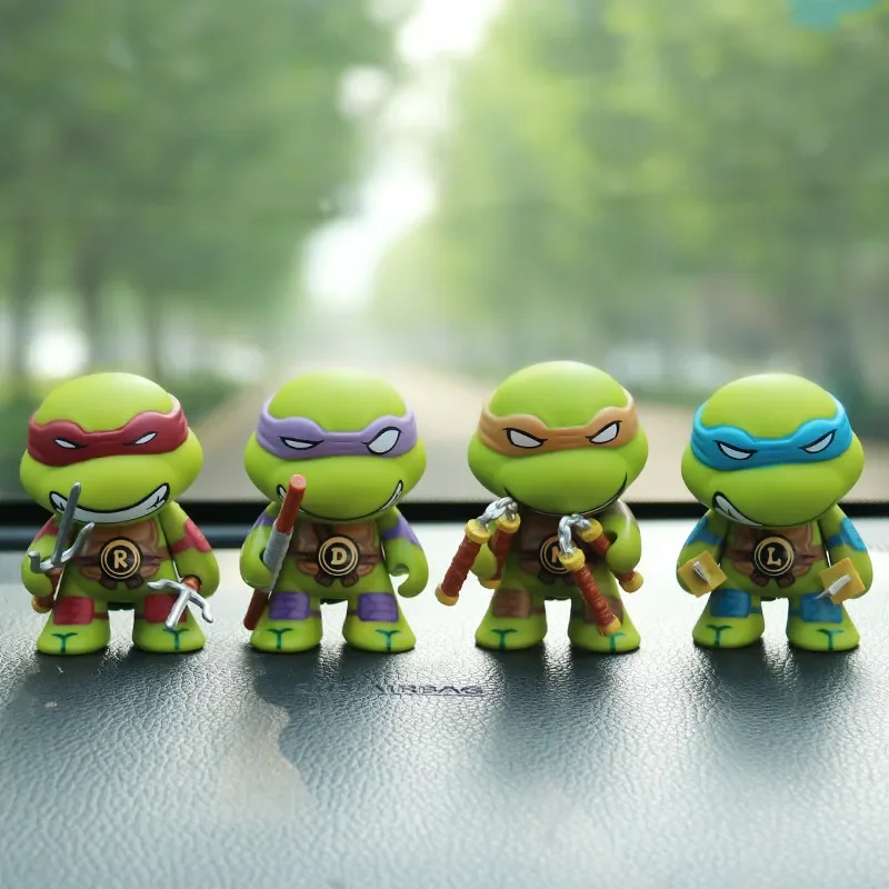 Figuras de acción de Tortugas Ninja Mutantes adolescentes, edición de película, juguetes de modelos móviles, 7cm, 4 piezas por juego