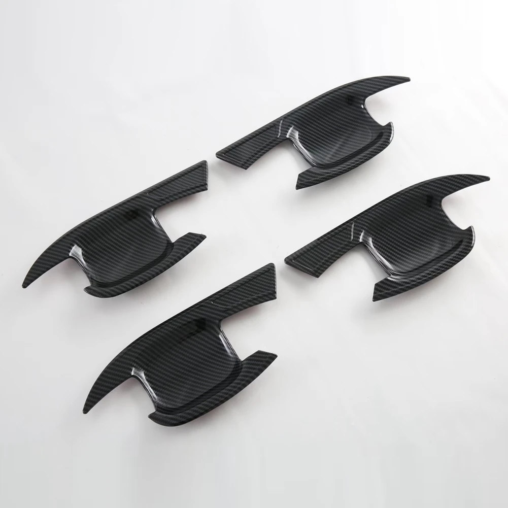 

For MG ZS 2024 Car Exterior Door Handle Bowl Cover Trim Protector Accessories ABS Carbon Fiber-AB36