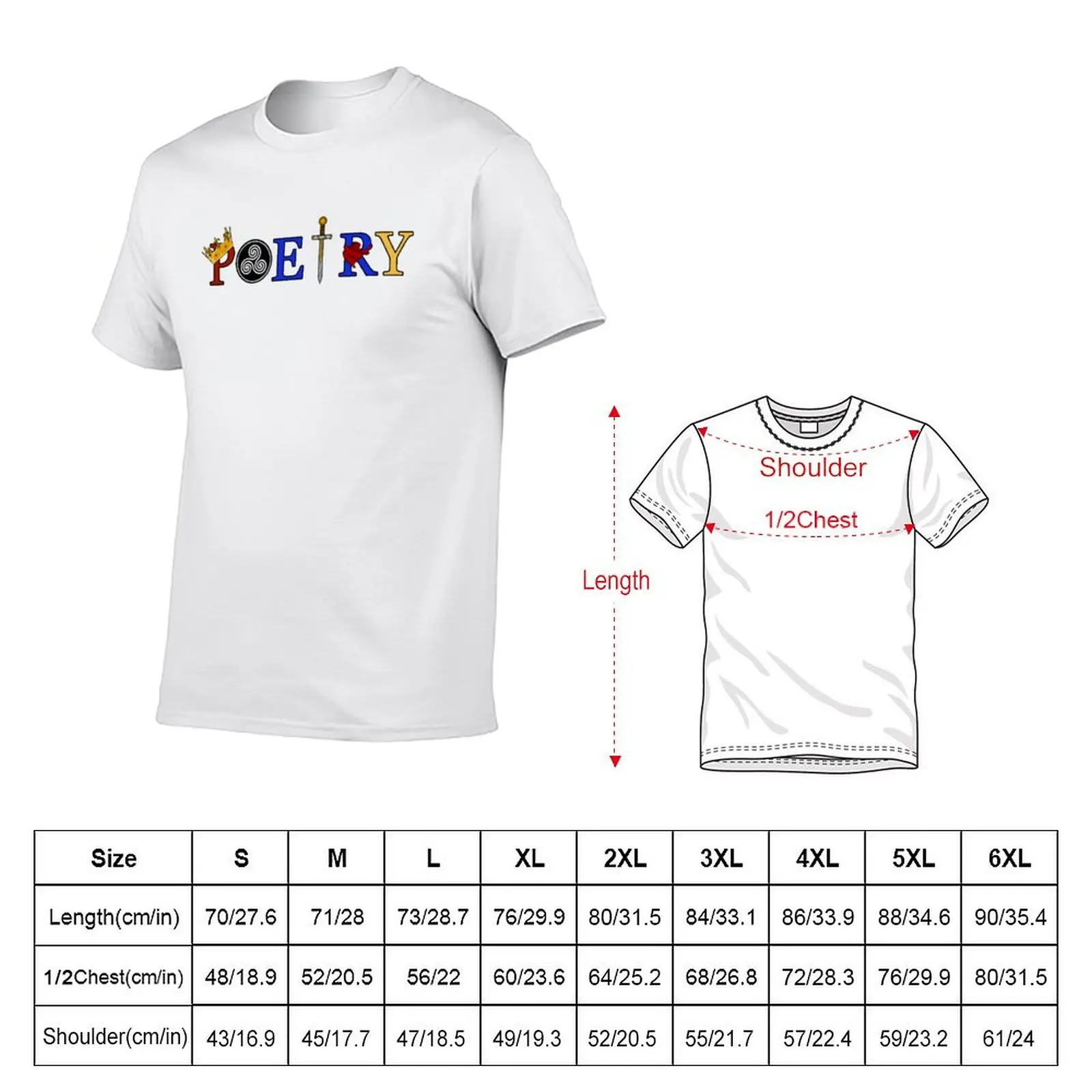 Merlin and Arthur - Poetry V.2 T-Shirt Modern Print Casual T-Shirt