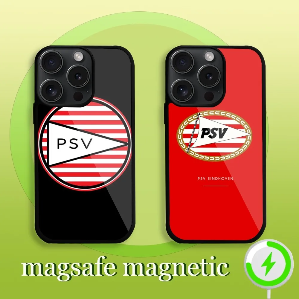 P-PSV E-Eindhovens  Phone Case For iPhone 11 12 13 14 15 Pro Maafe Magnetic Wireless Charging Coverx Plus