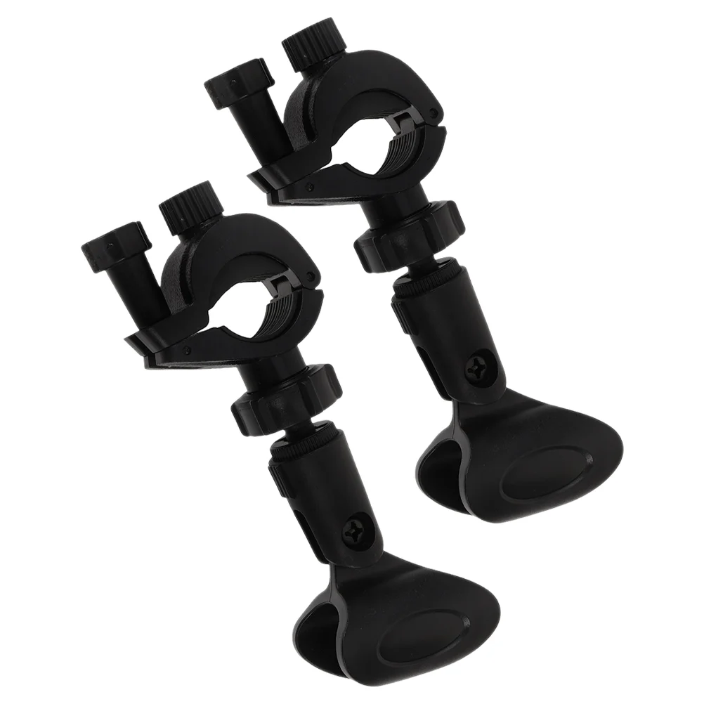 

2 Sets Tripod Microphone Clip Clips for Stands Holder Rotation Accessories Clamp Rack Black Wireless