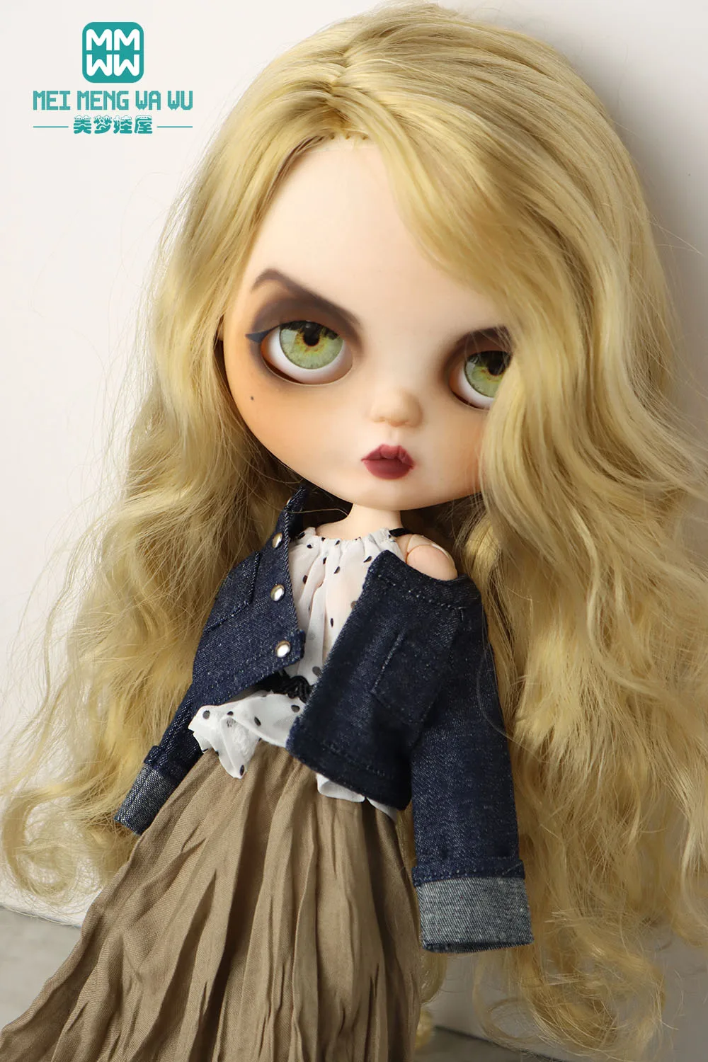 Blyth Clothes Azone OB22 OB24 Doll Accessories Fashionable denim jackets, short skirts Toys Gifts