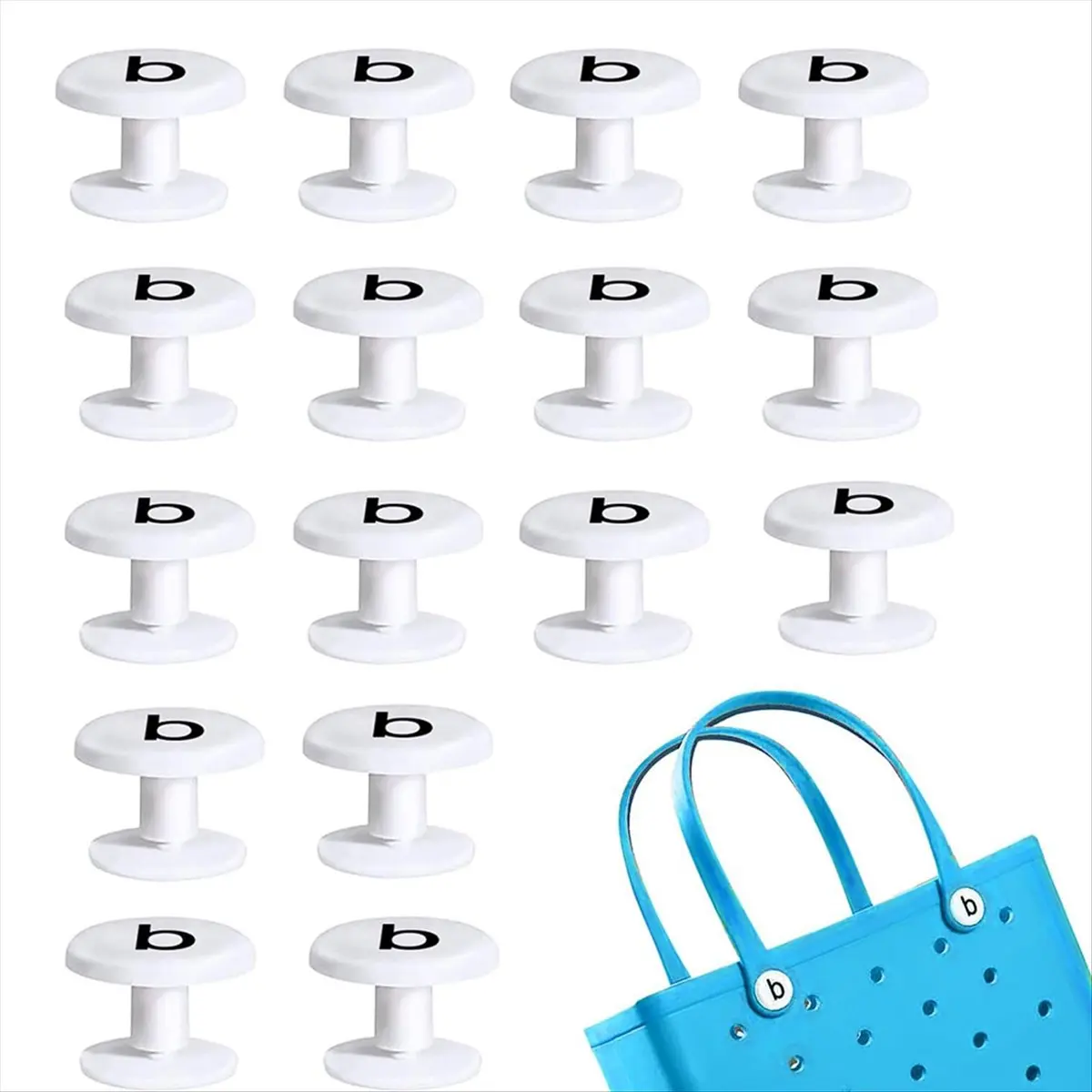 BHBL 16 PCS Replacement Rivets for Bogg Bags,White Buttons for Beach Bag Handles Accessories,for Wit Tote Bag Straps