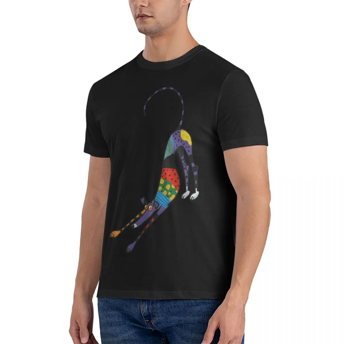 Kaleidoscope Bowdown T Shirts Men's 100% Cotton Humorous T-Shirts Round Neck greyhound Tees Short Sleeve Tops Printed