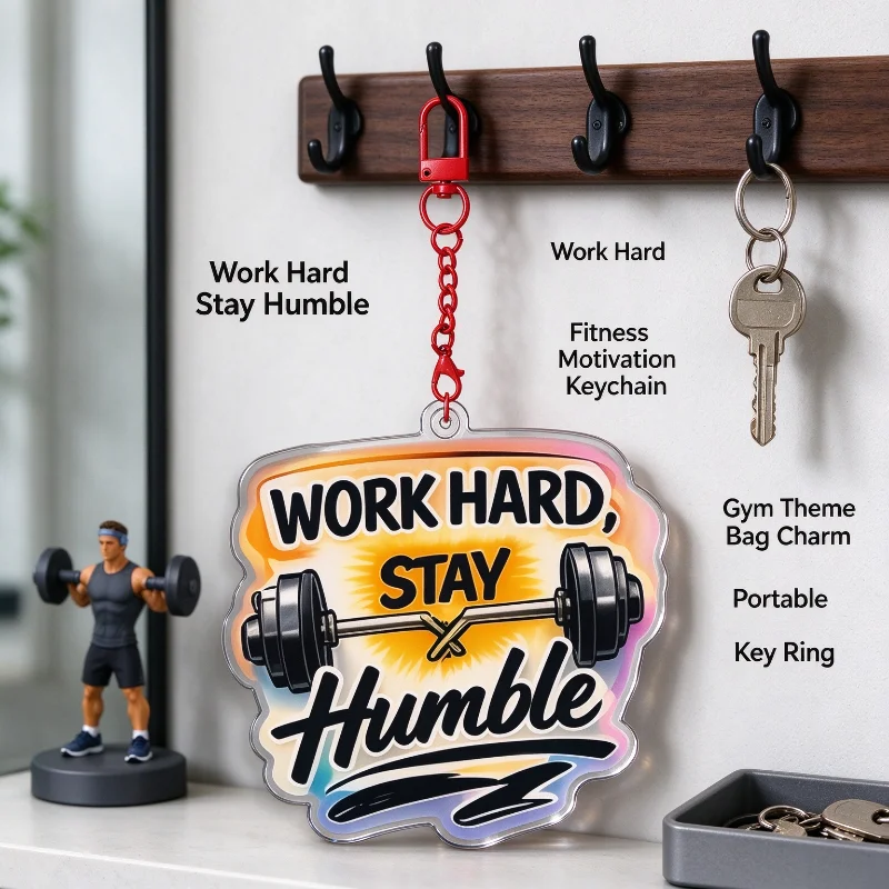 Double Layer Acrylic Keychain Stable Durable Structure Smooth Edge Burr Free Cute Daily Pendant Accessory Great Choice for Key