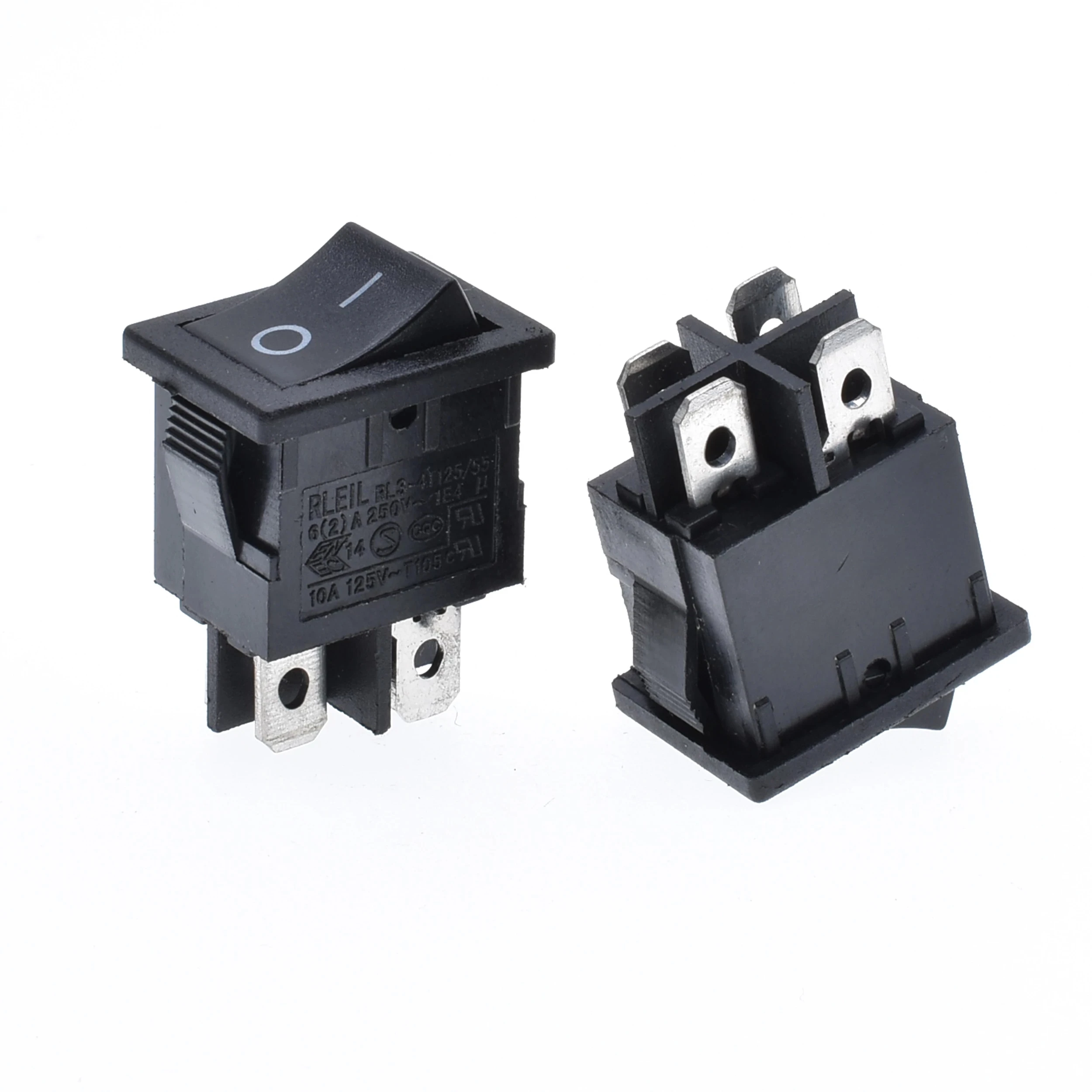 10PCS lot Good quality KCD Black Rocker Cross-shaped baffle Power Switch ON-OFF 2Position 4 Pins The arrow is reset10A125V 21*15