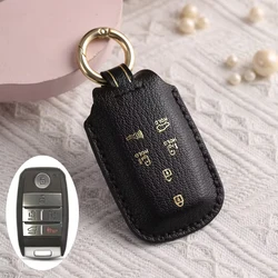 Leather Car Key Case Fob Cover for Kia Sportage Cerato Optima K3 K4 K5 Rio Picanto K2 Soul Sorento Ski Sedona Carnival Borrego