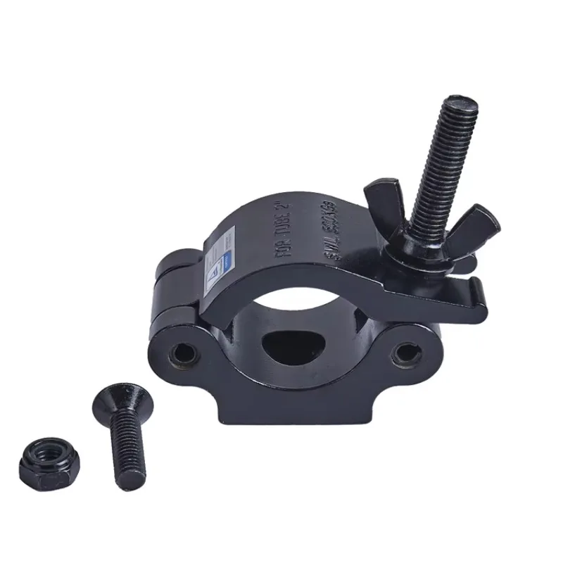 【Durable Using】50mm Width Black 2 Inch Aluminum Heavy  Half Coupler Truss Clamp Fit For (38- 52)mm Stage Light Clamps And D