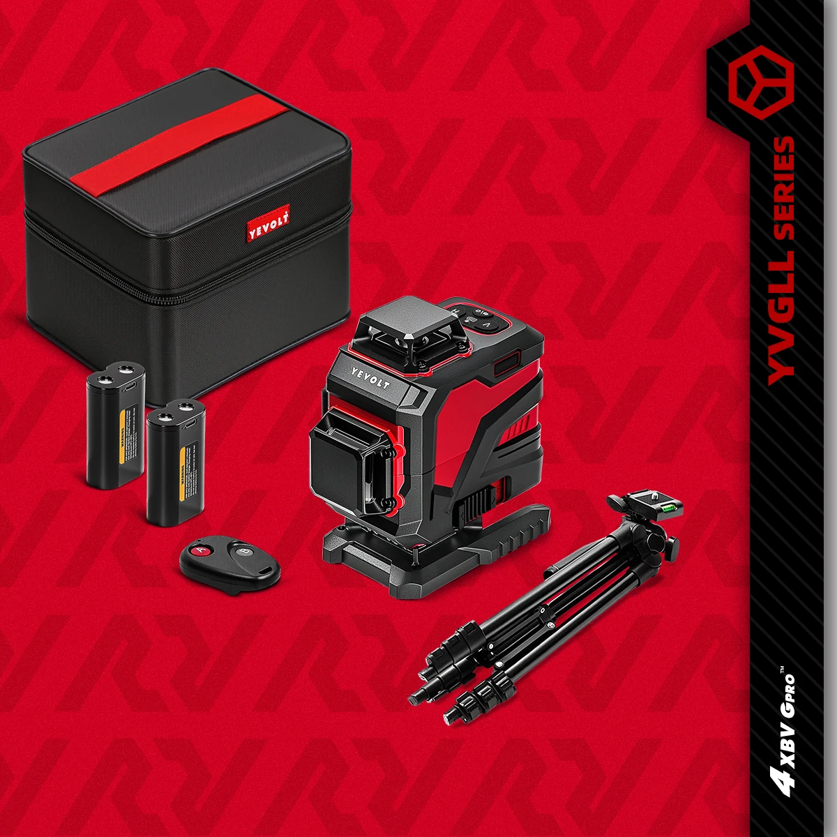 

YEVOLT YVGLL4XS16 Full Layout 16-Line Site Laser Level Full-Spectrum Floor Tile Grid Projection High Precision 30m Coverage