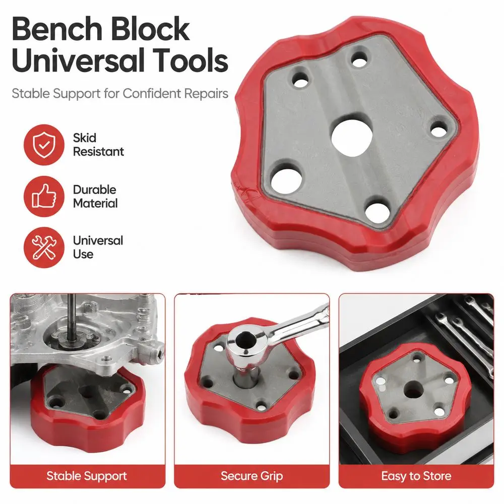 Plastic Bench Block Universal Tools Anti-Slip Base Multi-Hole Surface Universal Bench Block Grooved Center Disassembly Tool