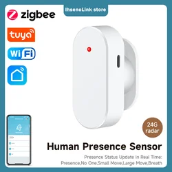 Tuya-Détecteur de Présence Humaine Zigbee WiFi, Radar 5.8G/24G, Détection de Distance, Capteur PIR Intelligent du Corps Humain, Support Assistant Domestique