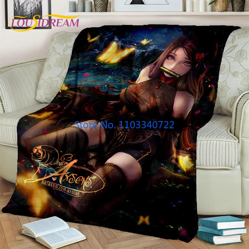 

Anime Game Character Sexy Lace Girls Cute Cartoon Blanket Throw for Bed Sofa Nap Blankets 150x200cm Boy Girl Festival Gift