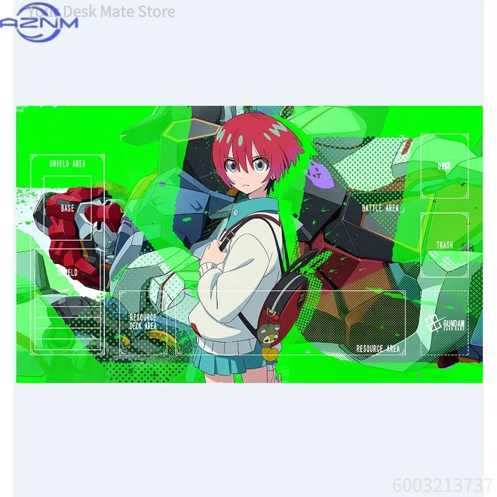 Anime Sci-Fi Mecha & Character TCG Playmat, Battle Robot Art Card Game Mat Non-Slip Rubber Large Desk Mouse Pad