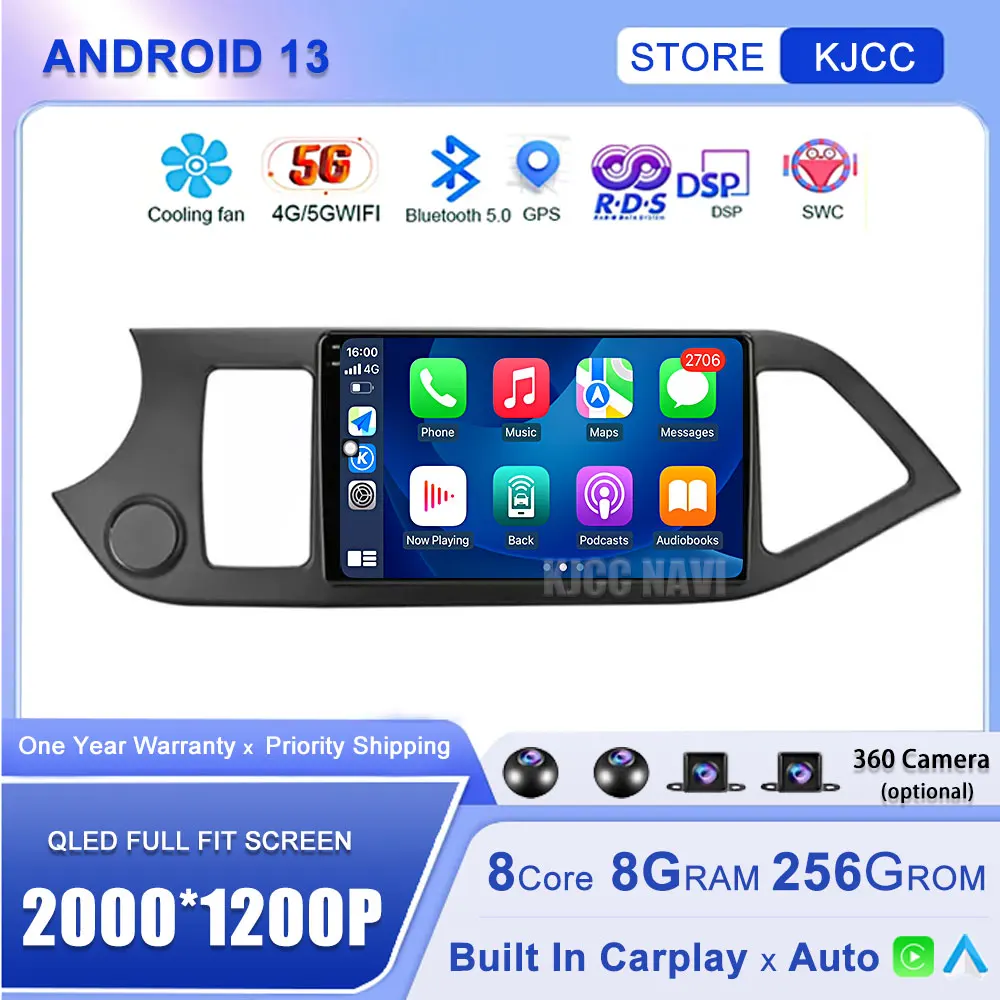 

Android 13 Carplay Car Radio Multimidia Video Player For KIA PICANTO Morning 2011 2012 - 2016 Navigation GPS WIFI+4G Head Unit