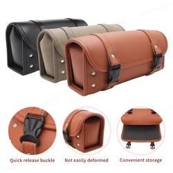 Retro Motorcycle Saddle Bags Black/Brown Leather Motorbike Side Tool Tail Bag PU Luggage Borsello Moto for Harley Universal