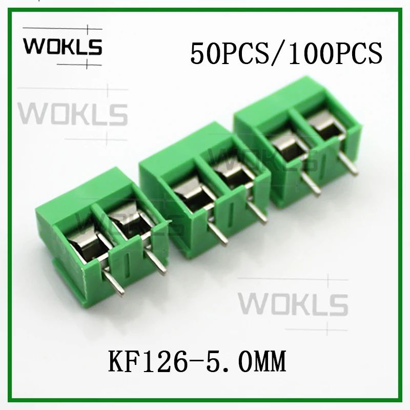 50PCS/100PCS 5.0MM PCB screw terminal block KF126 5.0 DG126 5.0 can be splicable