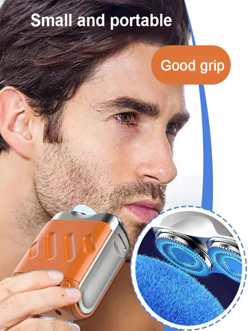 ماكينة حلاقة كهربائية محمولة برأس مزدوج ماكينة حلاقة عائمة قابلة لإعادة الشحن بواجهة صغيرة