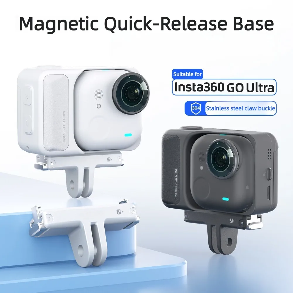 For Insta360 Go Ultra Alloy Magnetic Quick Release Adapter Base Mount Adapter Bracket 1/4 Thread Interface For Insta360 GoUltra