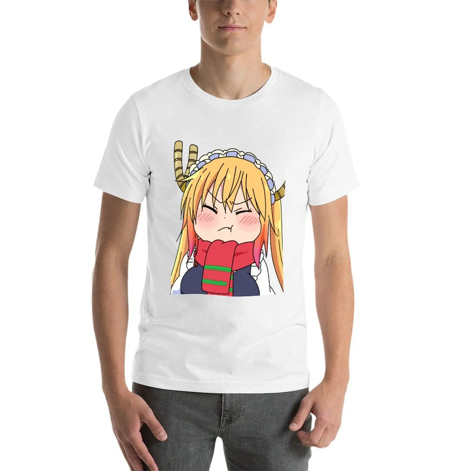 خادمة التنين-مريحة توهرو تي شيرت تي شيرت للرجل جرافيك مضحك تي شيرت رجل عادي جرافيك تي شيرت للرجل تي شيرت #4