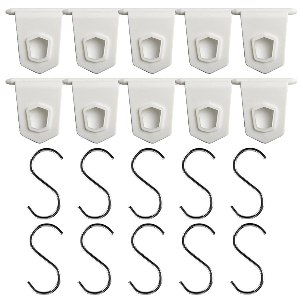 10pcs Outdoor RV Awning Hangers RV Awning Hooks S Shaped Hook Kit Camping Motorhome Tent Rail Hooks - Campervan Accessory
