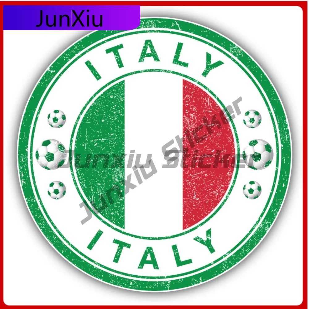 

Italy Flag Soccer Grunge Stamp Car Decal Bumper Stickers Cute Style Laptop Use For Door Panel Decorati Auto Styling Accessory