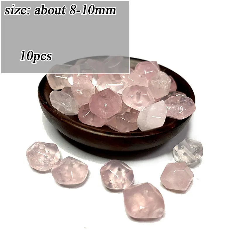 Wholesale Natural Stone Beads Rose Quartzs Pink Crystal Faceted Rondelle Square Irregular Round  for Jewelry Making Diy Bracelet