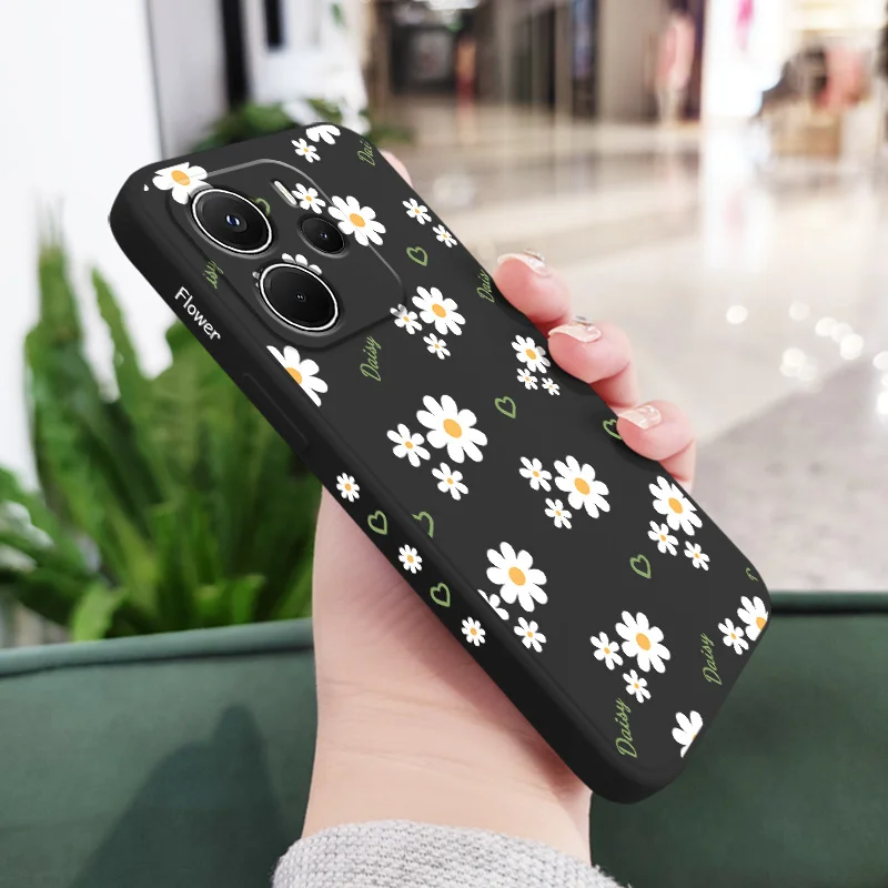 

Love With Daisy Phone Case For Xiaomi Redmi Note 14 13 12 12S 11 11S 10 10S 9 9S 15 14C Pro Plus 4G 5G Liquid Silicone Cover