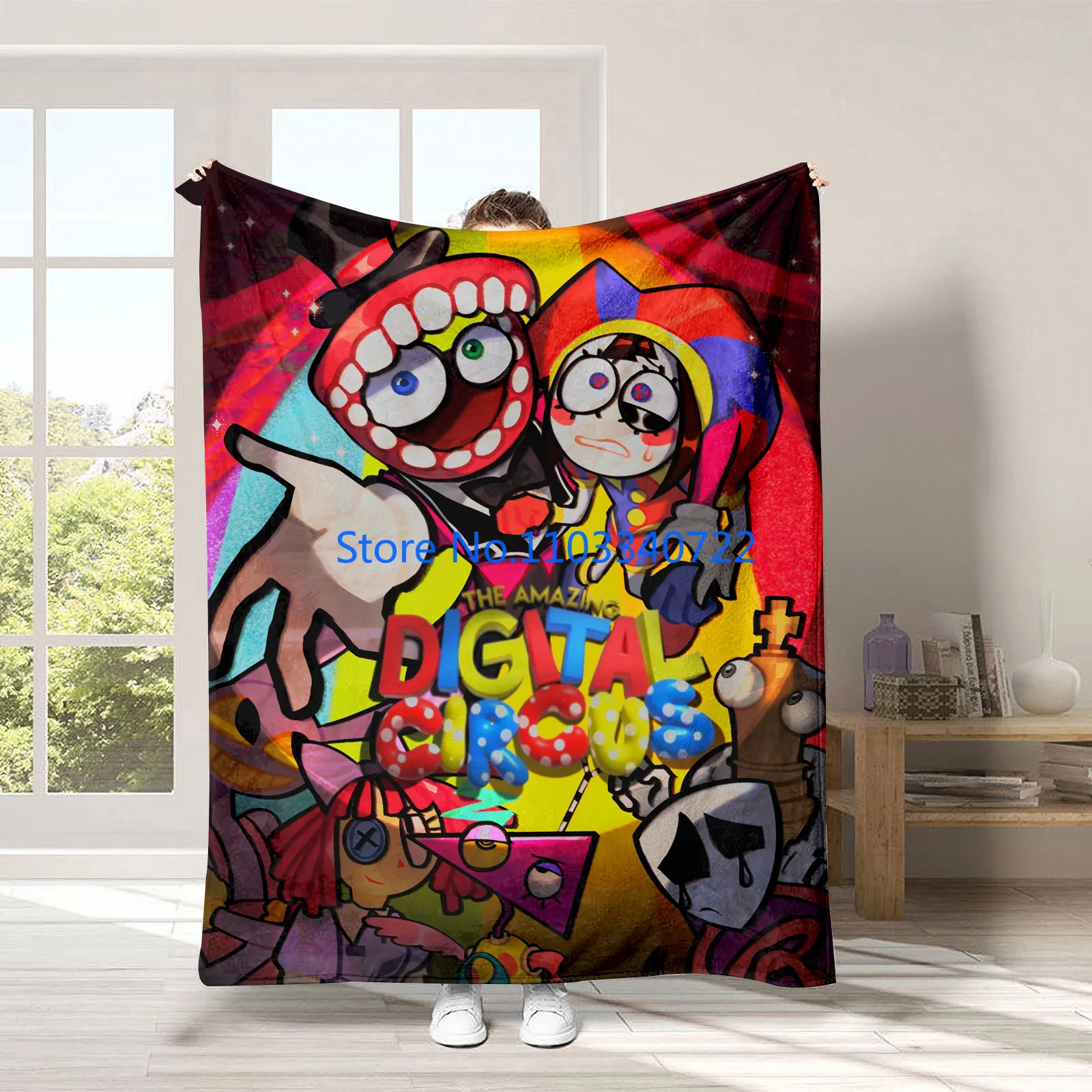 

Anime Amazing Digital Circus Flannel Kids Blanket Throw for Bed Sofa Nap Blankets 150x200cm Boy Girl Festival Gift