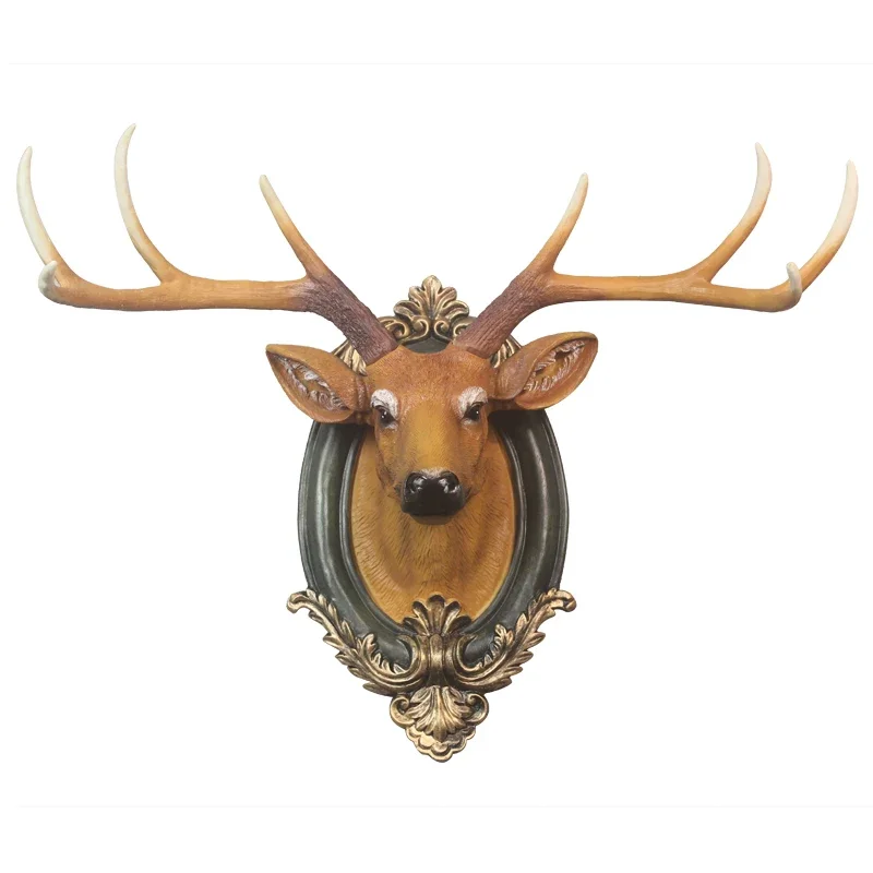 

Deer head decoration wall hanging living room simulation animal head retro European style wall hanging accessories