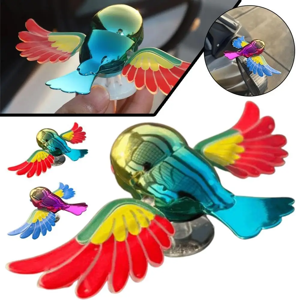 2pcs Car rearview mirror decoration simulation bird, wind-powered flying decoration for electric cars and bicycle accessories