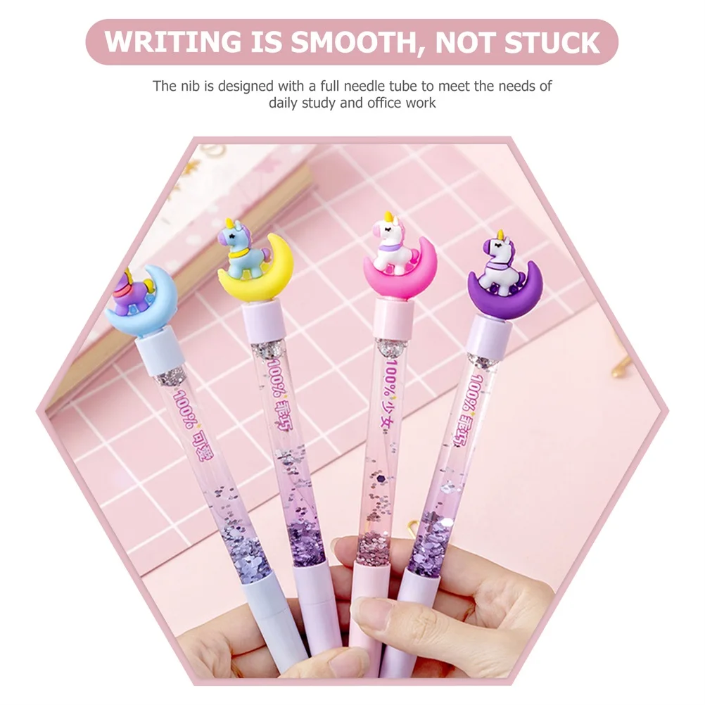 

8pcs Black Sign Pens -Shaped Cartoon Gel Pens For School Office Writing Smooth Nib Multi-Function Kawaii Household Student Exam