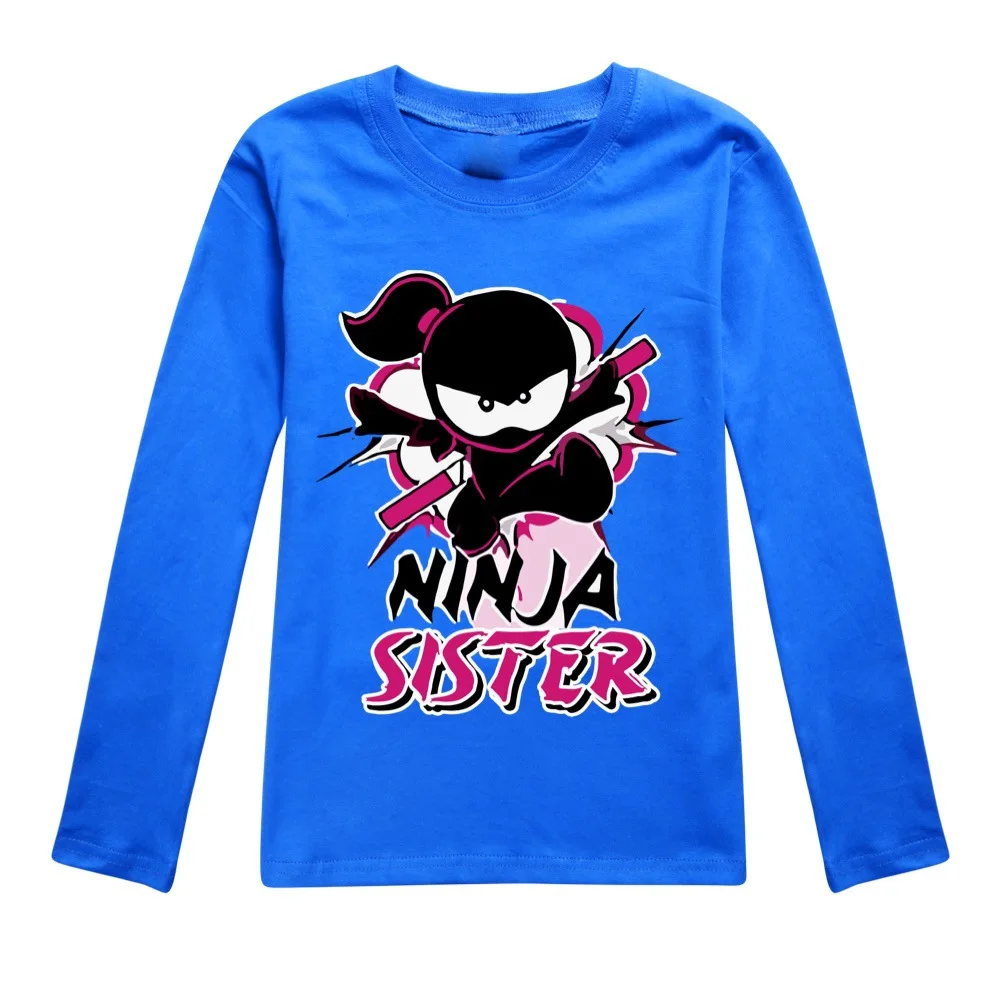 Anime NINJA KIDZ Shirt Kids Casual Sleepwear Baby Boys Long Sleeve Tops Toddler Girls Sweatshirt Children's Pyjama Tops