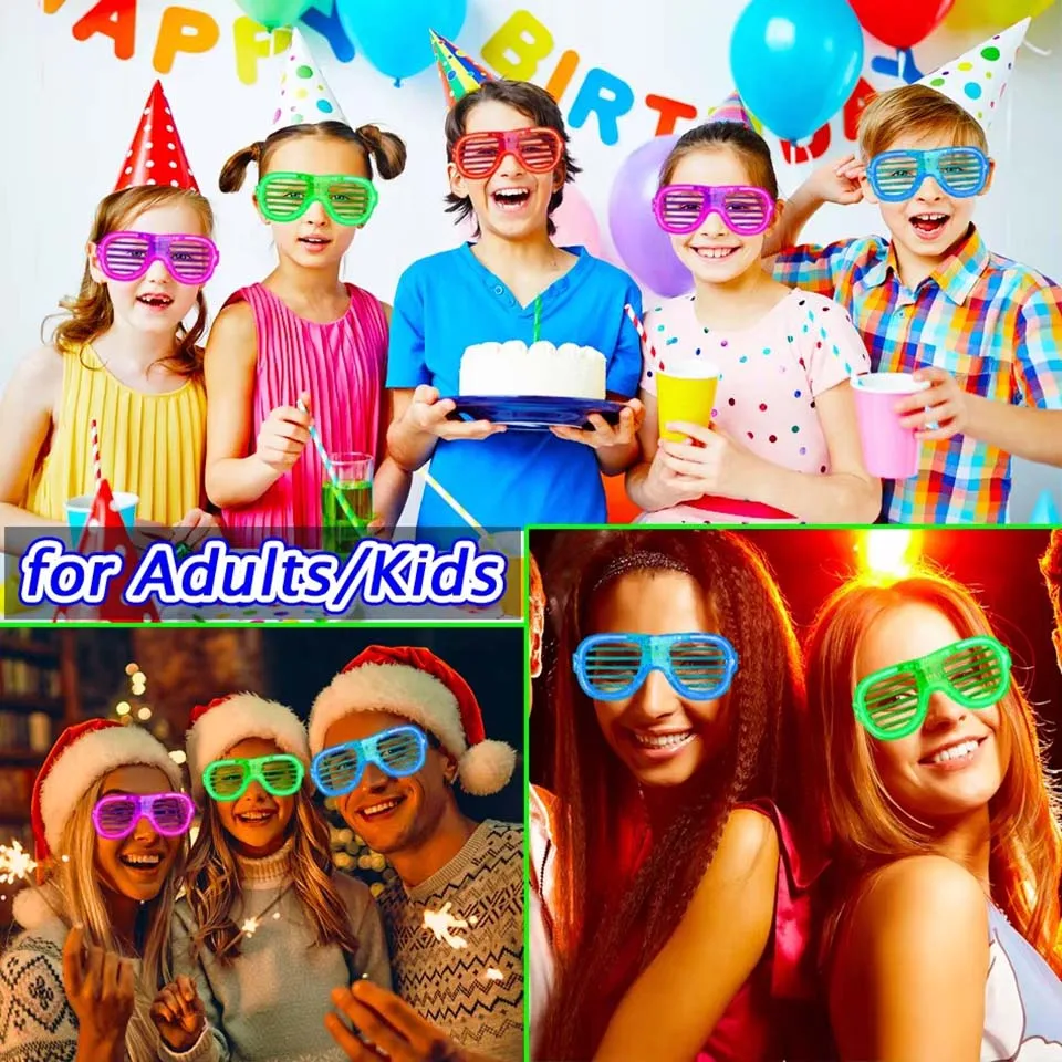 5-50 Pcs Light Up LED Glasses Bulk 5 Colors Glow Glasses Glow in The Dark Party Supplies Neon Party Favors for Kids Adults - view 2
