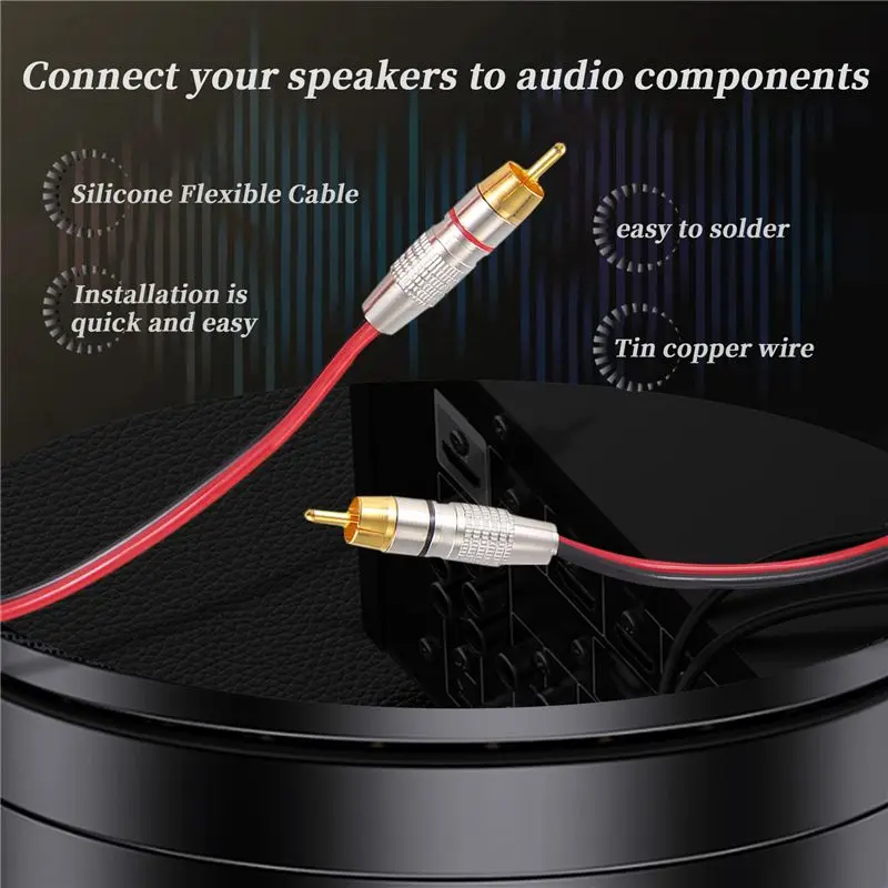 AY14 -Speaker Cables To RCA Plugs Adapter, 2-Channel (1 Foot)