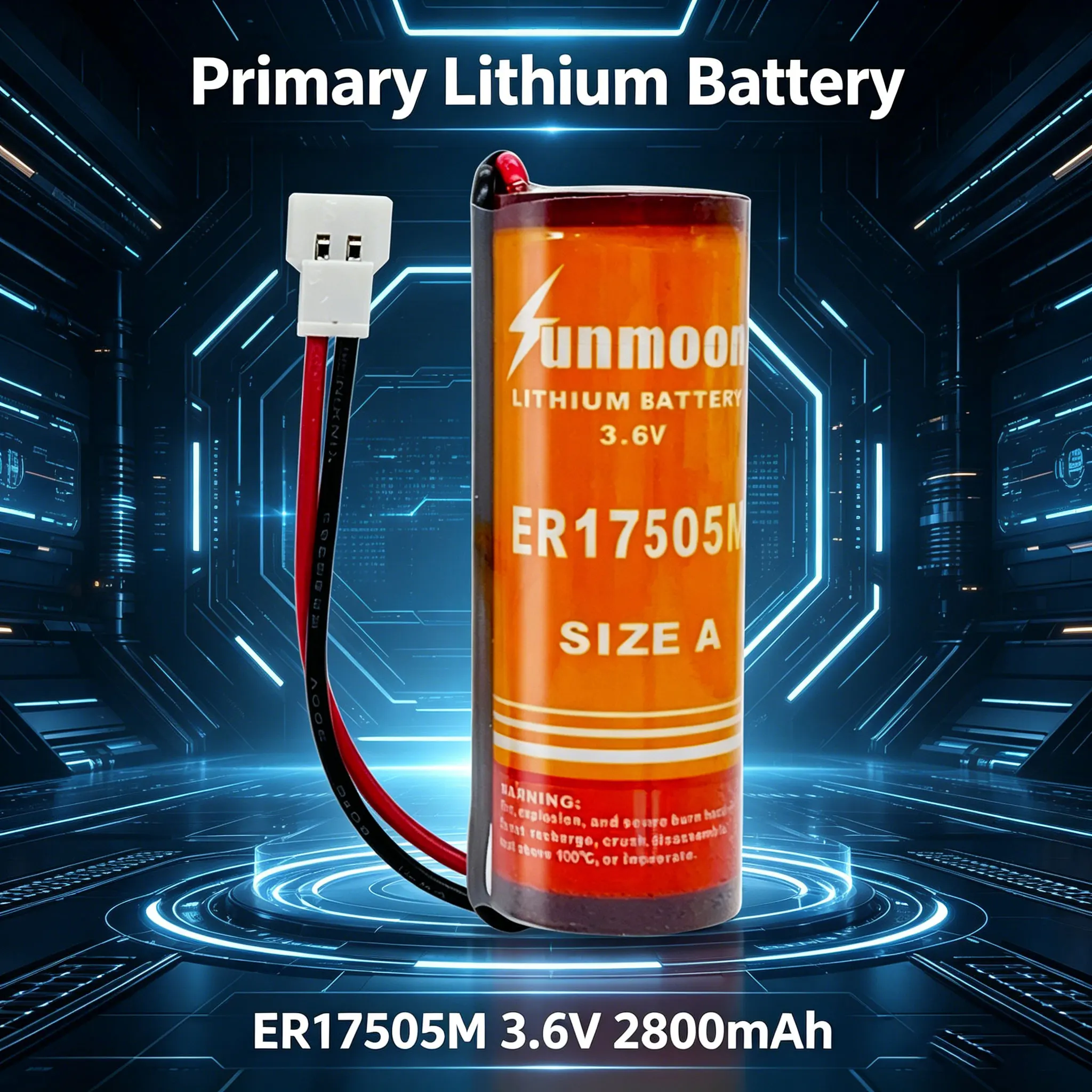 

Sunmoon ER17505M 3.6V 2800mAh Primary Lithium Battery For Smart Water Meter IoT Instrument PLC Servo Equipment