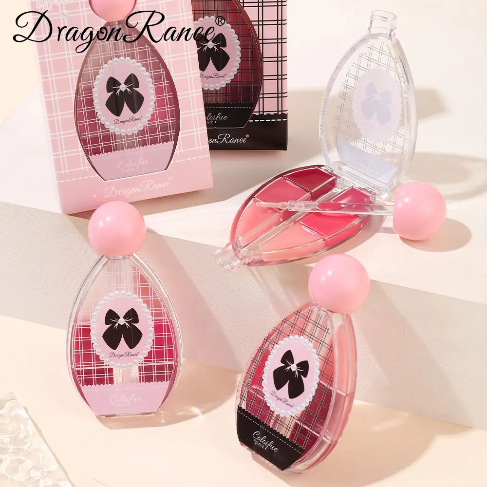 6色のソリッドリップスティック、持続的なメイク効果、美白、カラー、リップグロス、保湿、保湿、リップグロス、オートベース