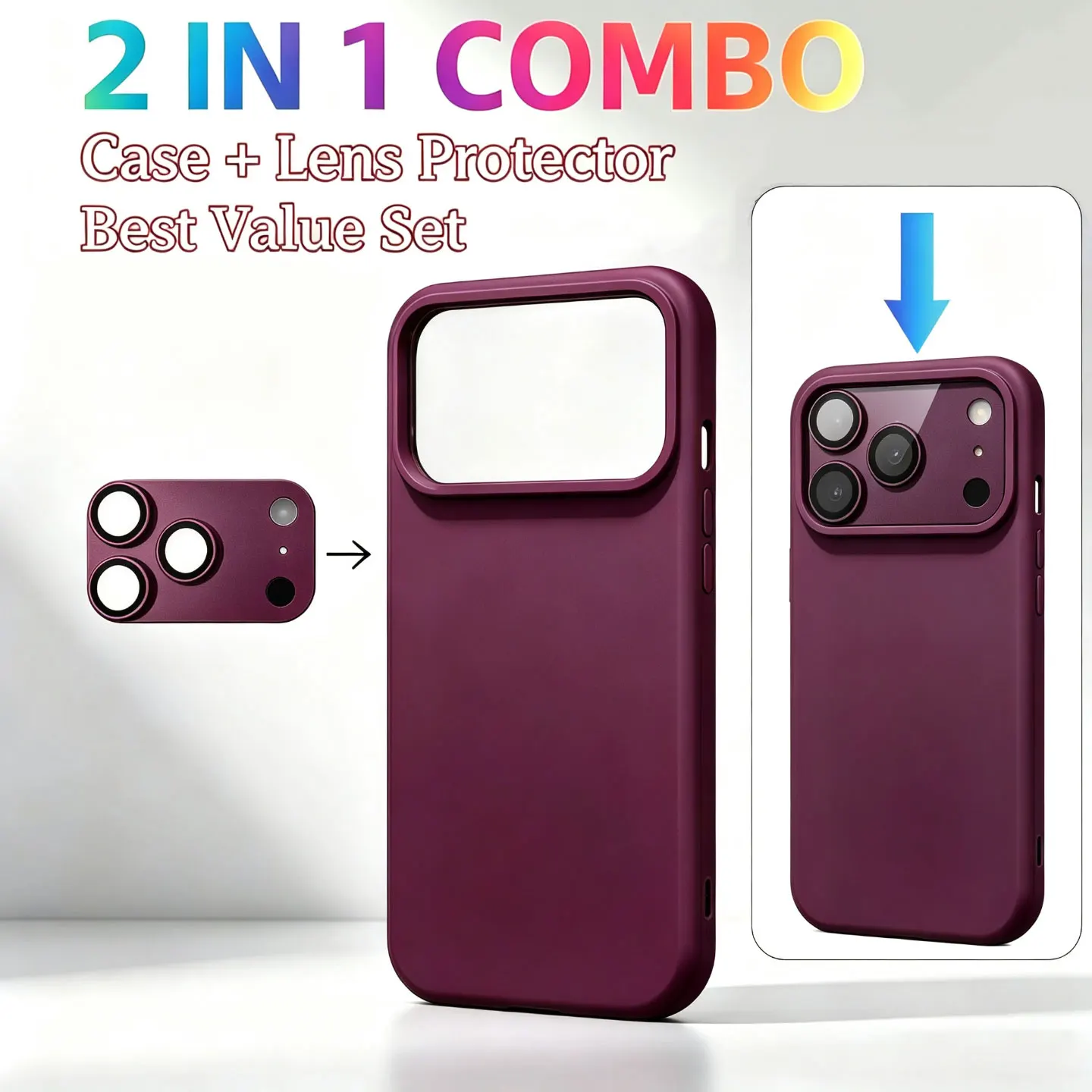 3/2/1 Zestaw luksusowych, płynnych silikonowych etui na telefon iPhone 18 17 Pro Max z matową folią ochronną na obiektyw aparatu 18 17 Pro Max