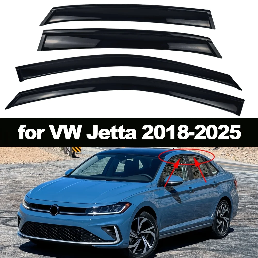 Window Vent Visor Car Window Rain Guards | Rainproof Strips for Volkswagen VW Jetta 2018-2025
