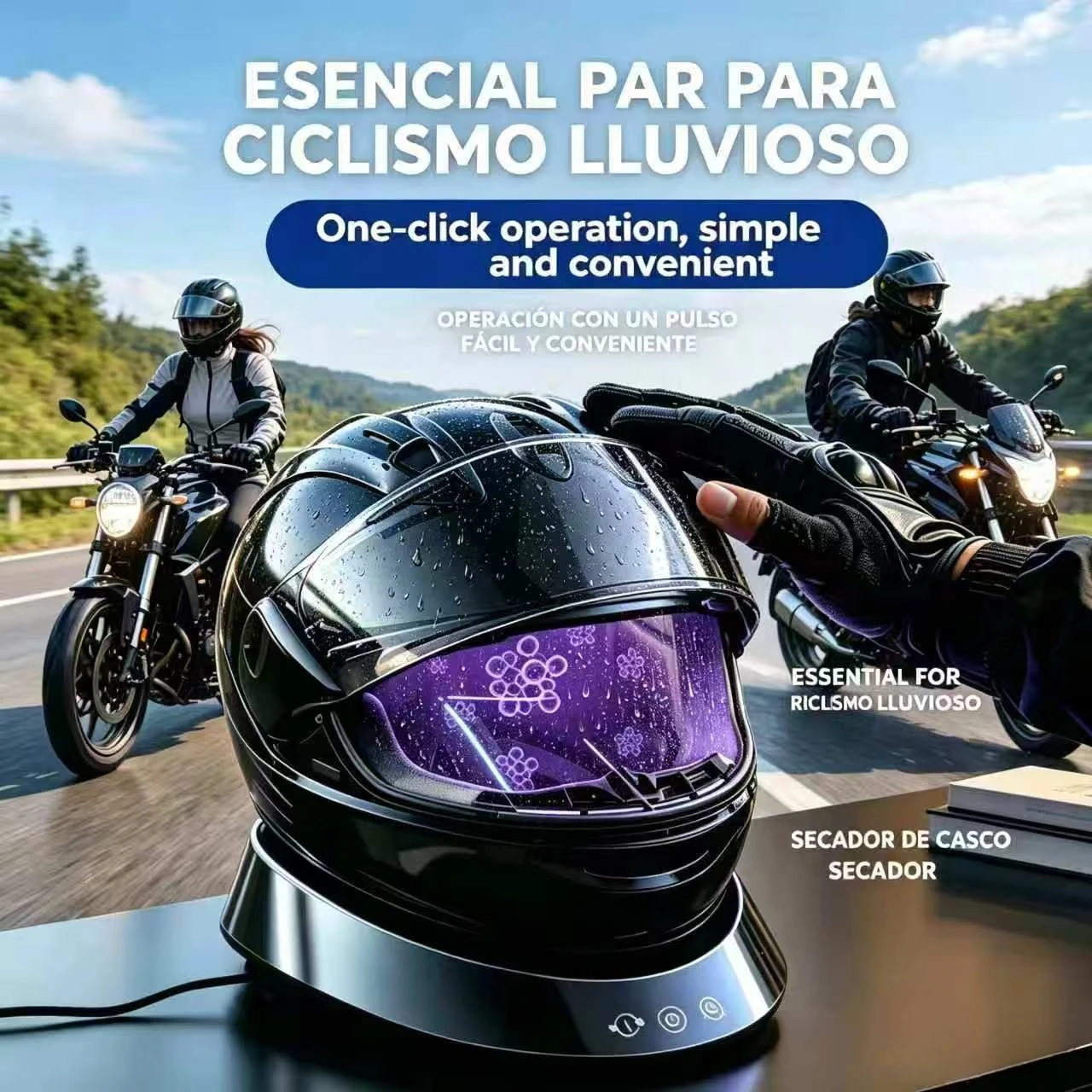 

Premium Portable Helmet Dryer & Sterilizer Professional Odor Eliminator for Motorcycle Bike Ski Hockey Baseball Cycling Helmets