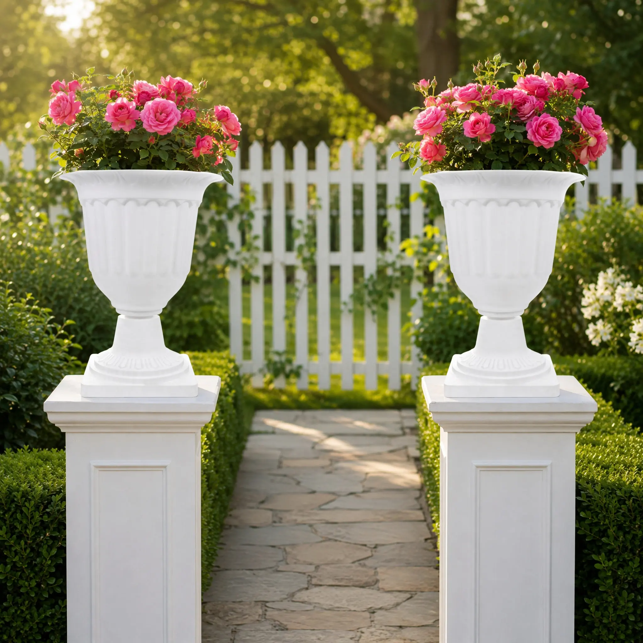 2Pcs Retro Plastic Flowerpot Garden Plant Pot Balcony Flowerpot Door Decoration Plant Container Household Furnishing Decorative