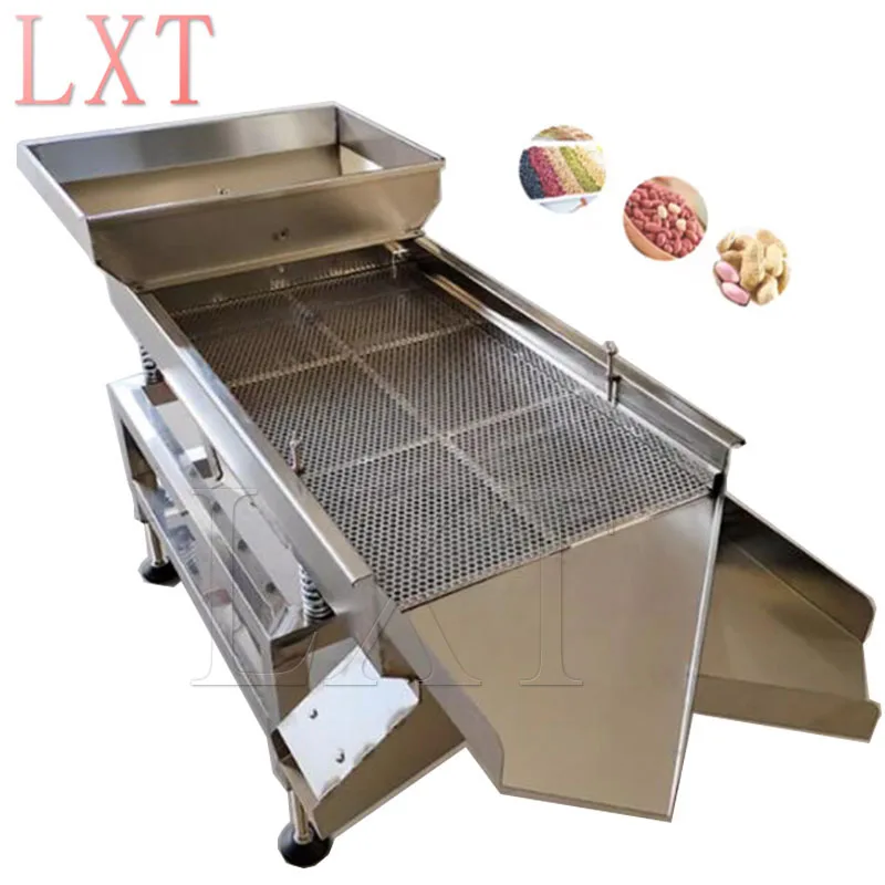 Stainless Steel Grain Screening Machine Multifunctional Electric Customizable Linear Vibrating Screen Machine For Rice Soybean