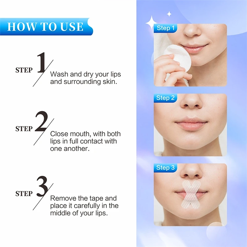 98pcs Mouth Tape Sleep Strip For Anti-snoring Mouth Breathing Tape To Improve Sleep Mouth Stickers For Home Travel Mouth Tape