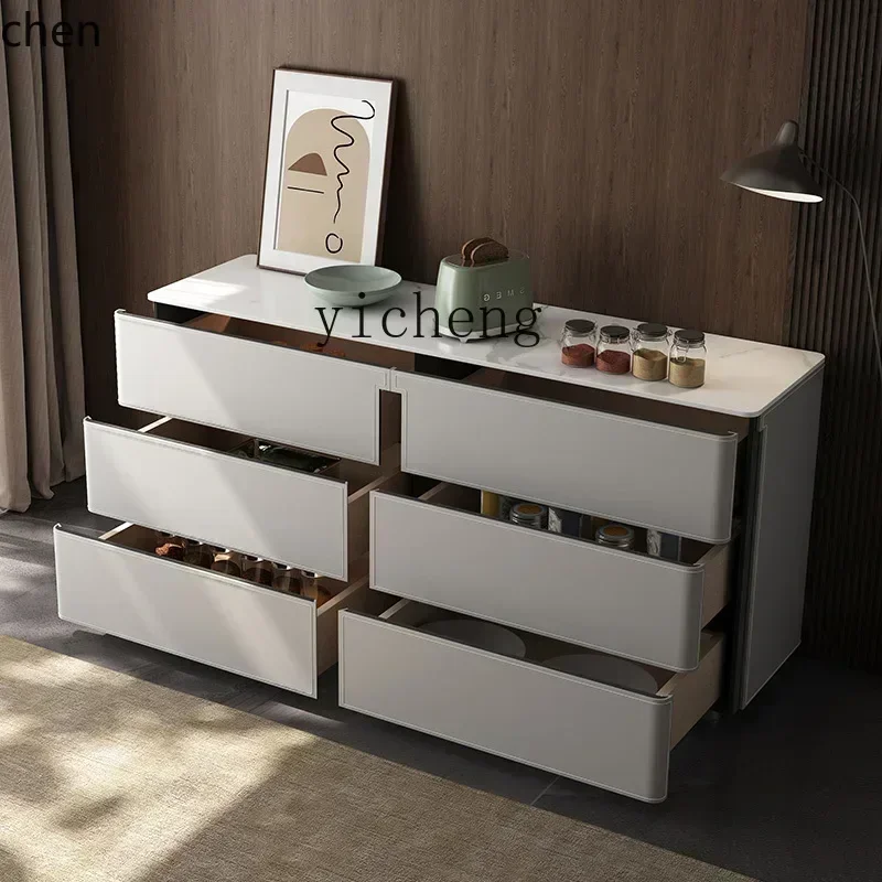 DSA Solid Wood Rock Slab Dining Side Cabinet, Locker, Tea Cabinet, Living Room Integrated Side Cabinet Against The Wall