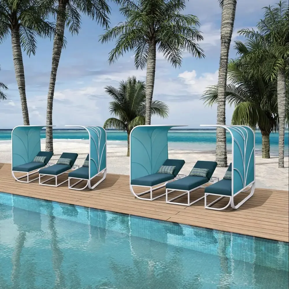 2026 Beach Chaise Lounge Furniture Outdoor Garden Leisure Chair Waterproof Patio Swimming Pool Sun Lounger Chair
